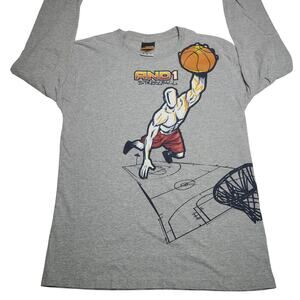 Vintage AND1 Basketball Longsleeve T-Shirt Double Sided Youth Size XL 18-20